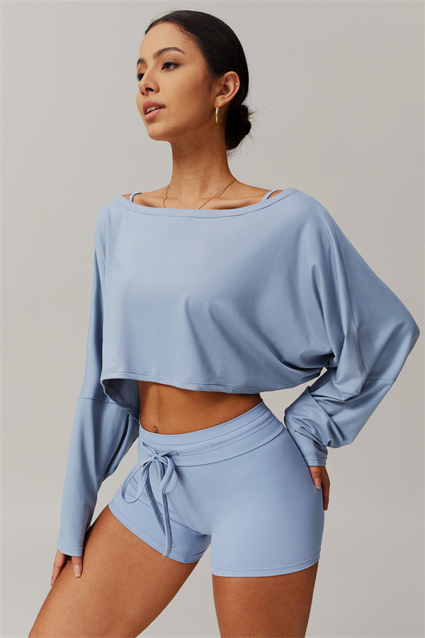 Asymmetrical Off-Shoulder Cropped Pullover