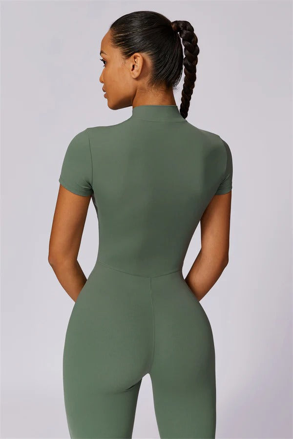 High-Performance Zip-Front Active Jumpsuit