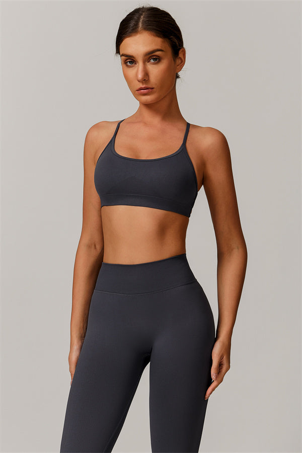 Seamless Cross-Back Sports Bra & Sculpt Legging Set
