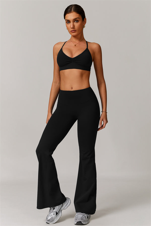 Pleated Crisscross Sports Bra