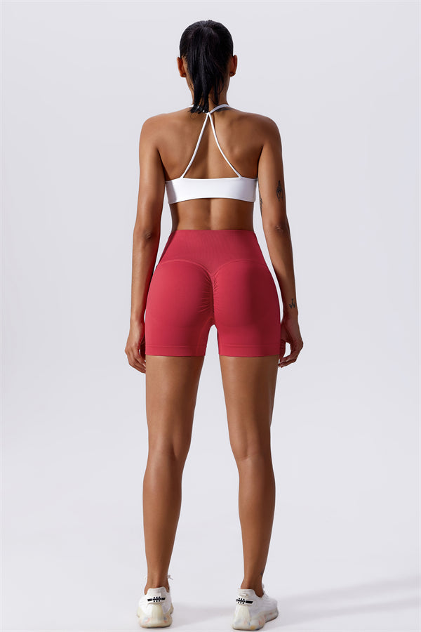 Cross-Waist Sculpting Workout Shorts