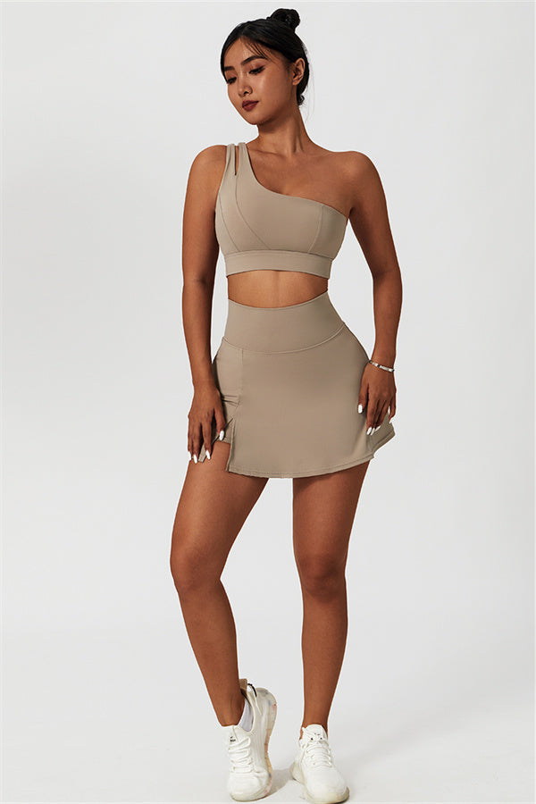 One-Shoulder Dual-Strap Sports Bra