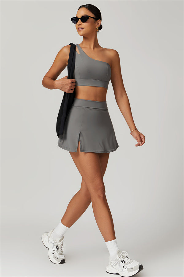 One-Shoulder Dual-Strap Sports Bra