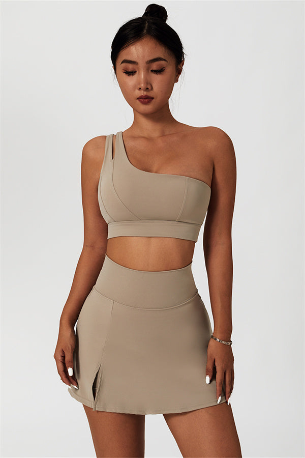 One-Shoulder Dual-Strap Sports Bra
