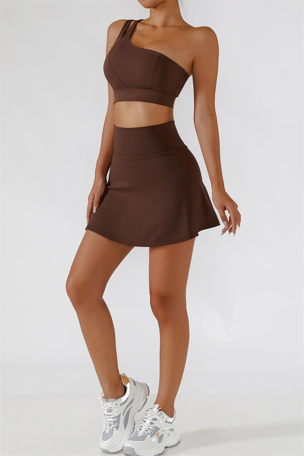 One-Shoulder Dual-Strap Sports Bra