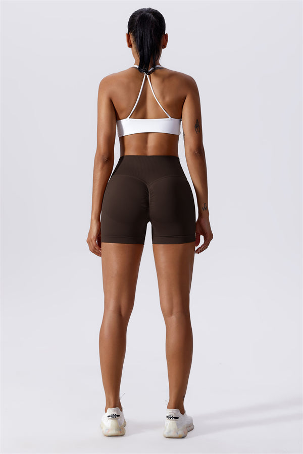 Cross-Waist Sculpting Workout Shorts