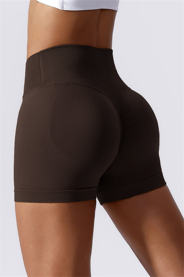 Cross-Waist Sculpting Workout Shorts