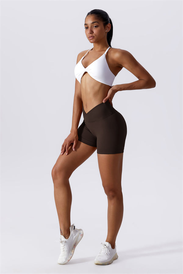 Cross-Waist Sculpting Workout Shorts