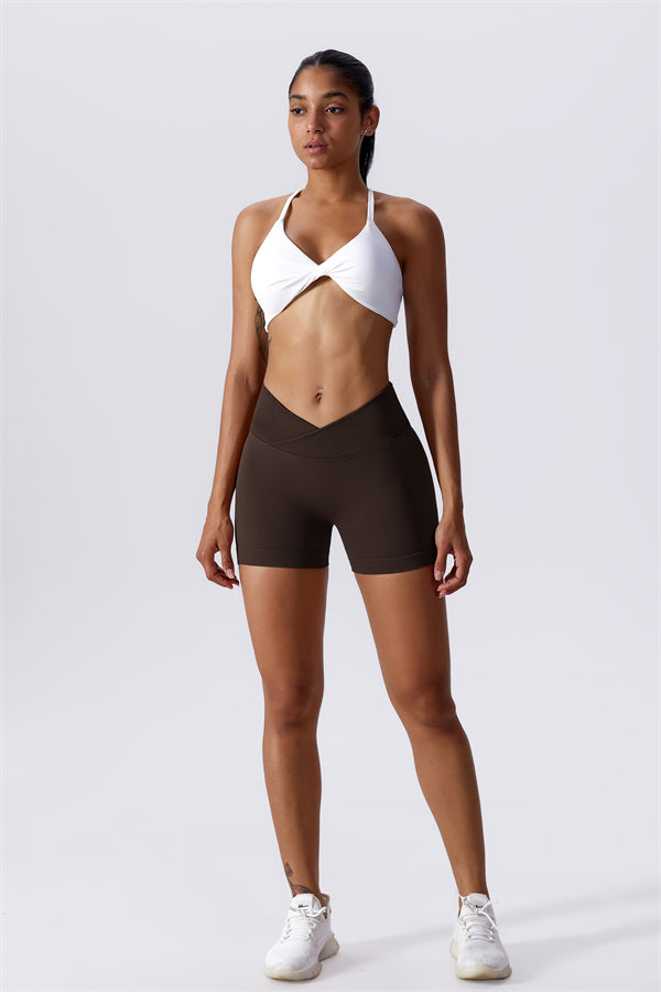 Cross-Waist Sculpting Workout Shorts