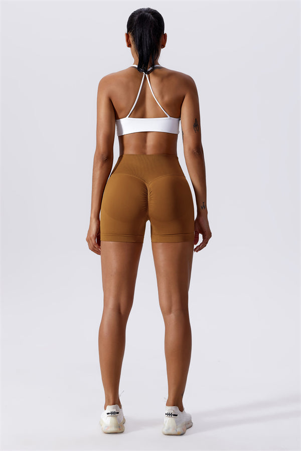 Cross-Waist Sculpting Workout Shorts