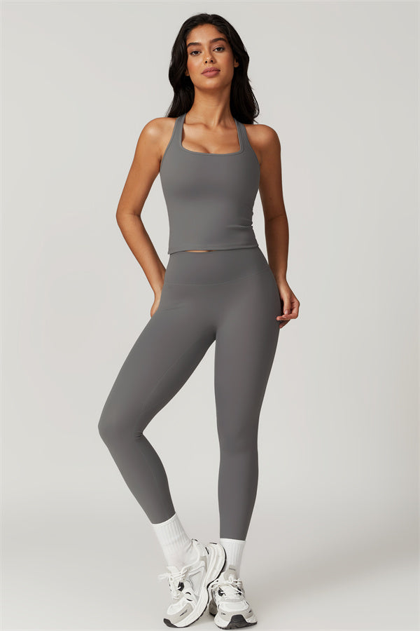 Square Neck Performance Crop Top