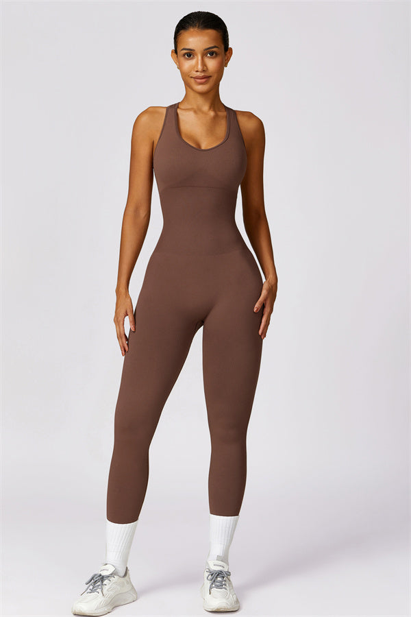 Sculpture U-Neck Cutout Jumpsuit