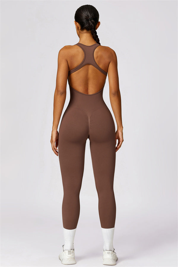 Sculpture U-Neck Cutout Jumpsuit