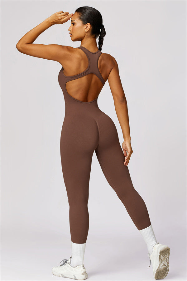 Sculpture U-Neck Cutout Jumpsuit