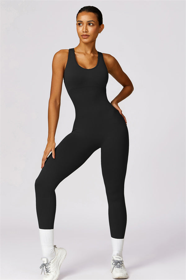 Sculpture U-Neck Cutout Jumpsuit