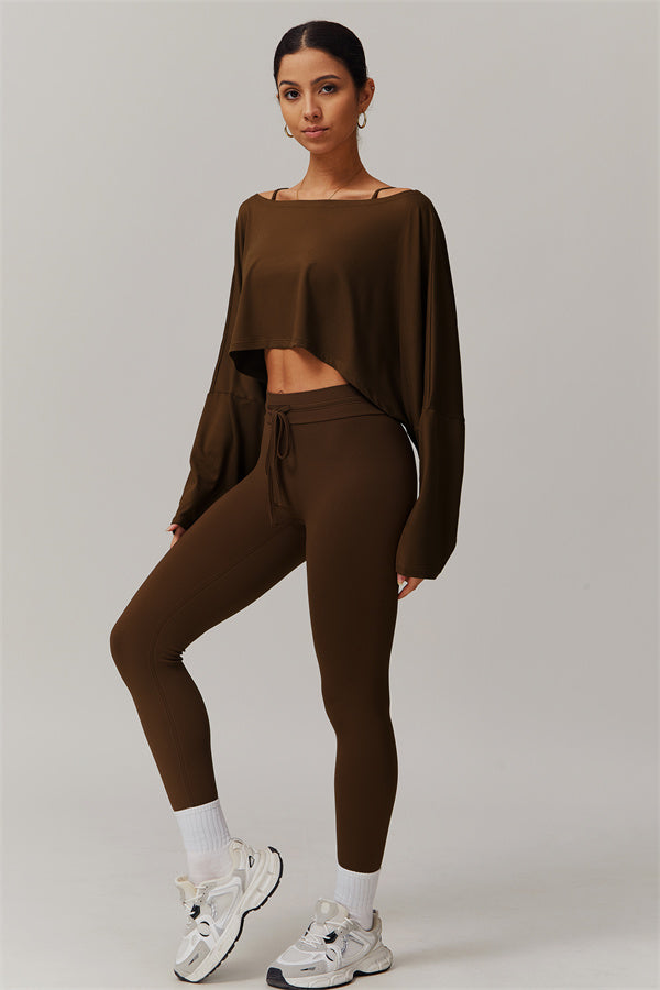 Asymmetrical Off-Shoulder Cropped Pullover