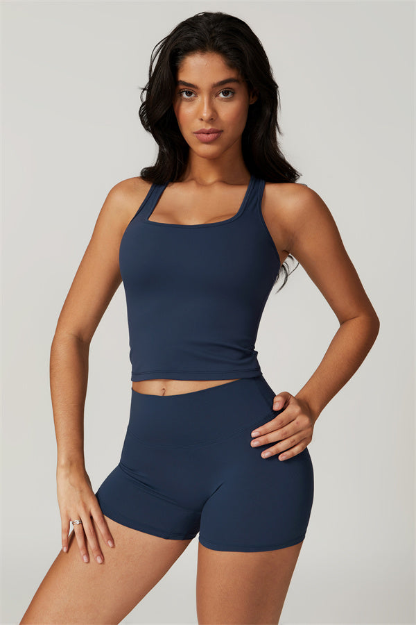Square Neck Performance Crop Top