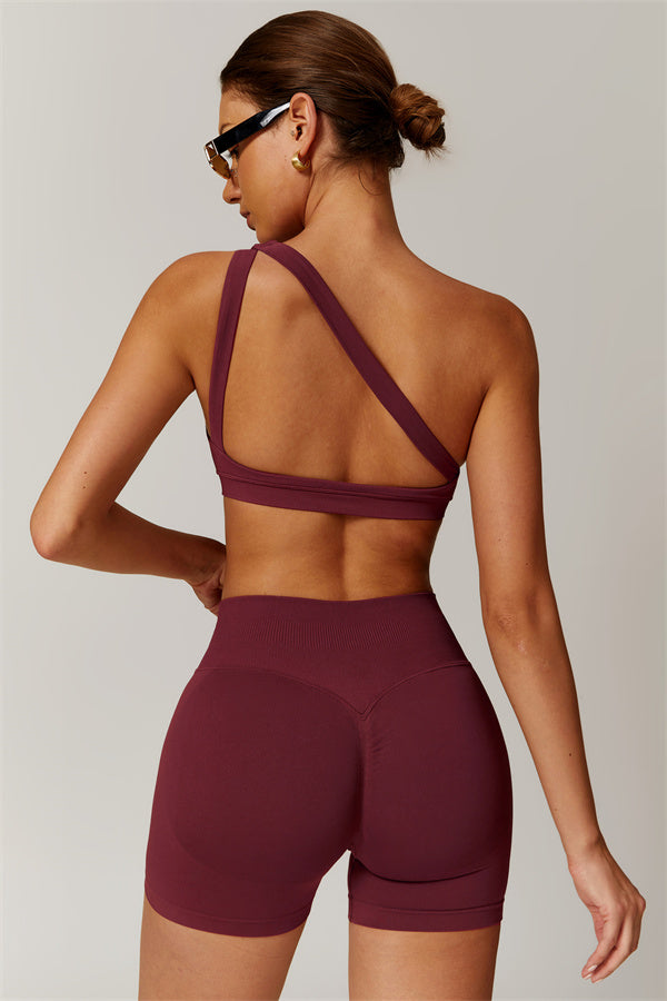 Asymmetrical One-Shoulder Activewear Set