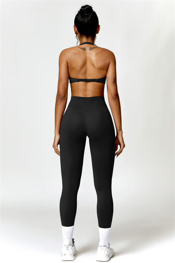 Twist-Front Open Back Sports Bra