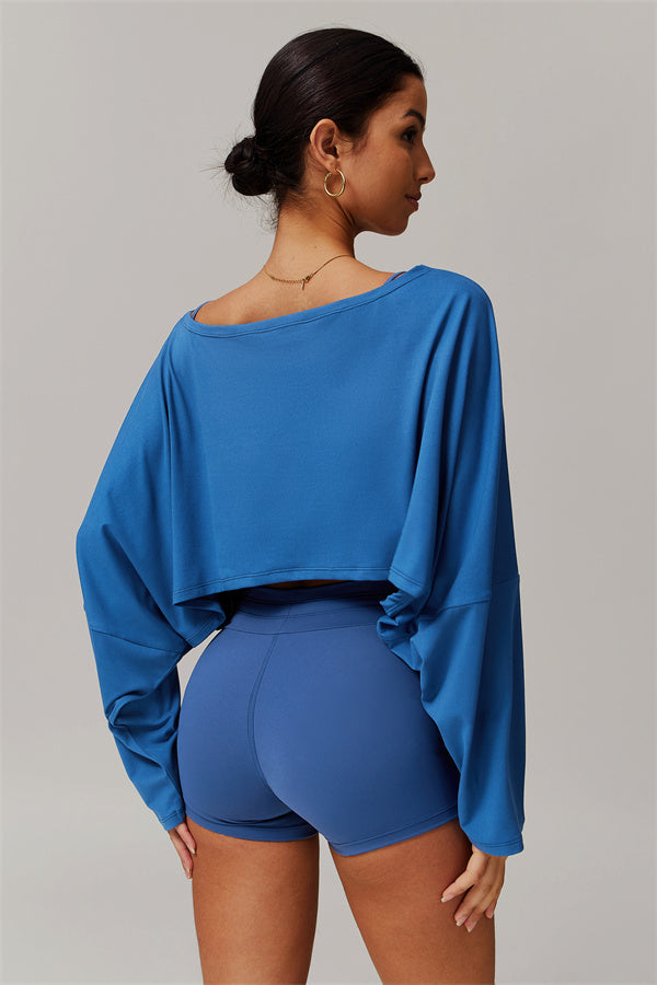 Asymmetrical Off-Shoulder Cropped Pullover