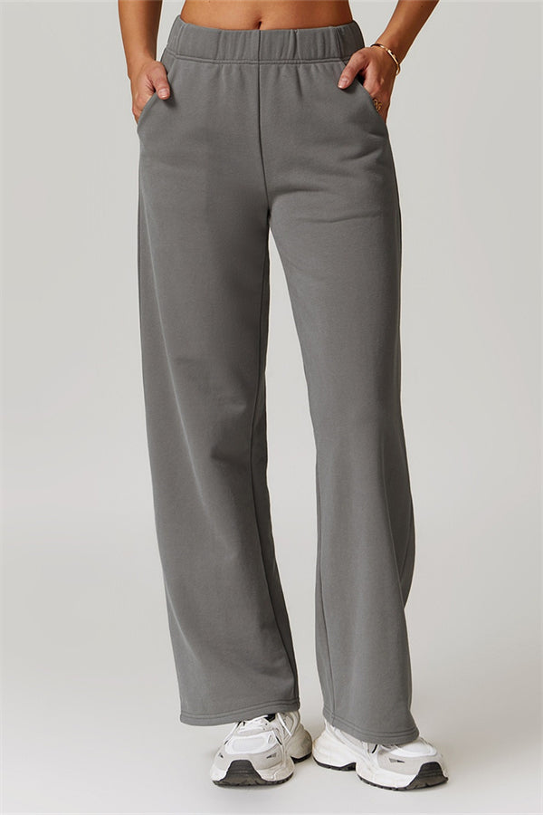 Straight-Leg Sweatpants with Side Pockets