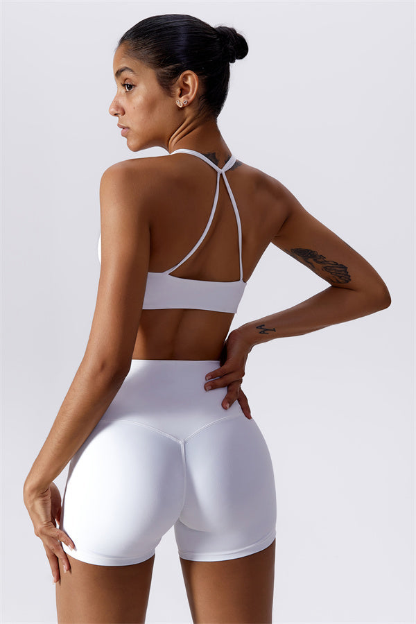 Twist-Front Crossback Sports Bra