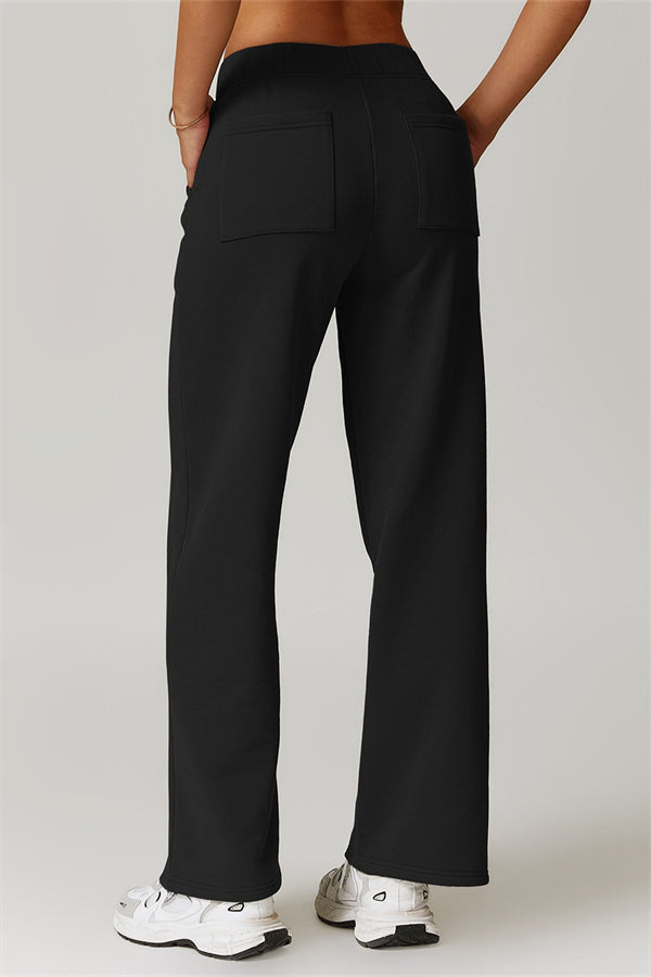 Straight-Leg Sweatpants with Side Pockets