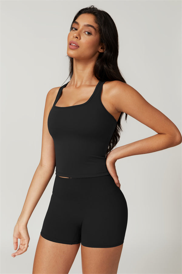 Square Neck Performance Crop Top