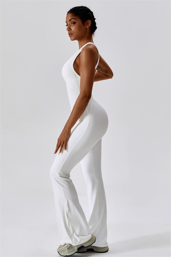 Open-Back U-Neck Workout Jumpsuit