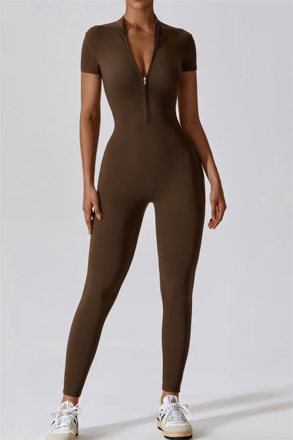High-Performance Zip-Front Active Jumpsuit