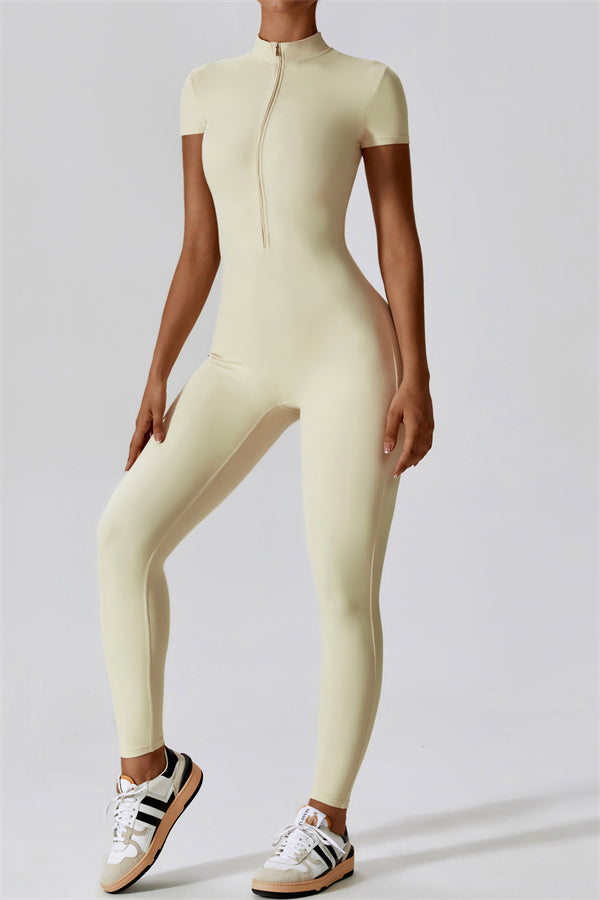 High-Performance Zip-Front Active Jumpsuit