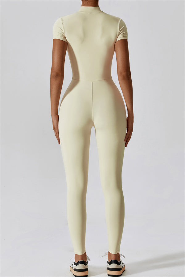 High-Performance Zip-Front Active Jumpsuit