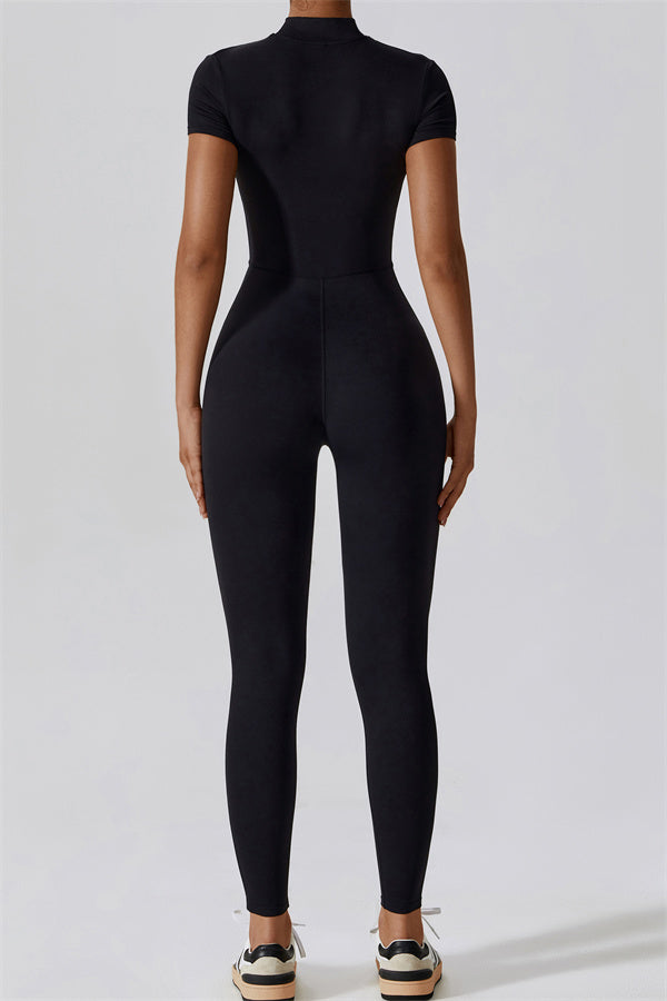 High-Performance Zip-Front Active Jumpsuit