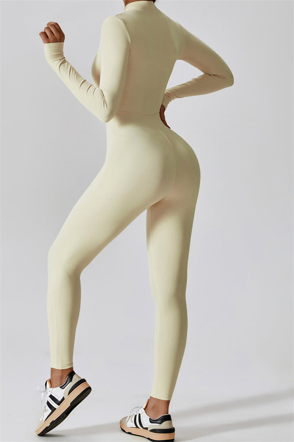 Seamless Long Sleeve Half-Zip Jumpsuit