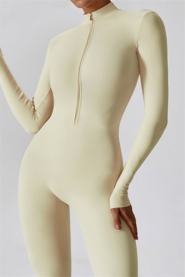 Seamless Zip-Up Performance Jumpsuit