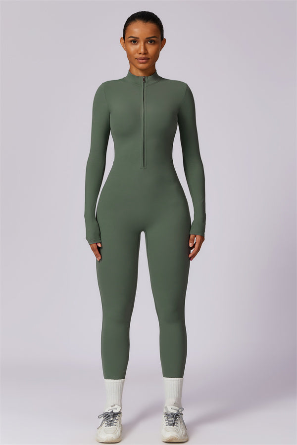 Seamless Zip-Up Performance Jumpsuit