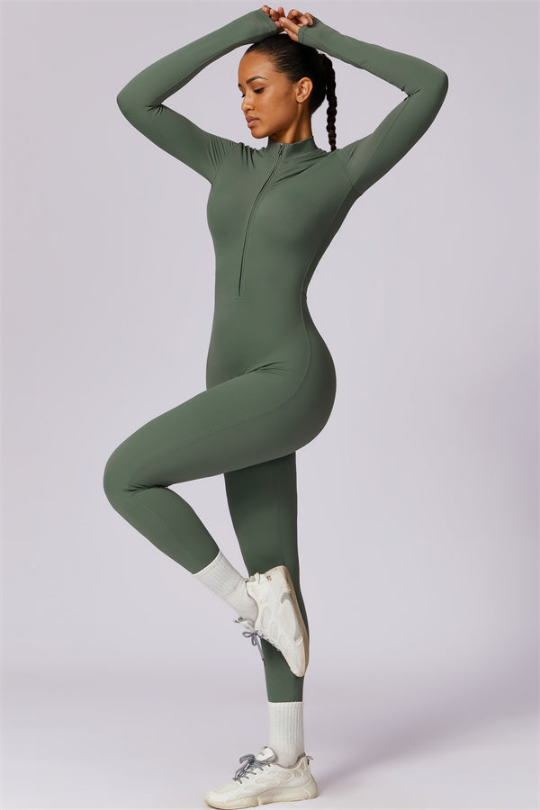 Seamless Zip-Up Performance Jumpsuit