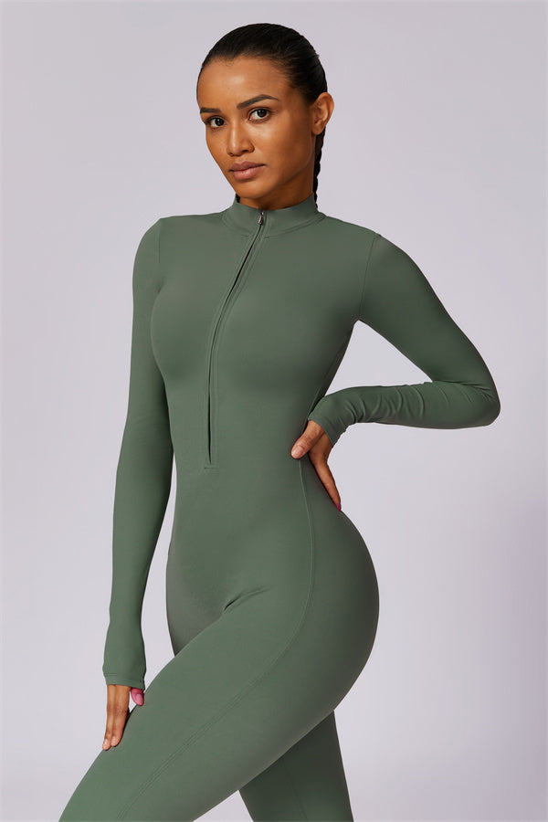 Seamless Zip-Up Performance Jumpsuit
