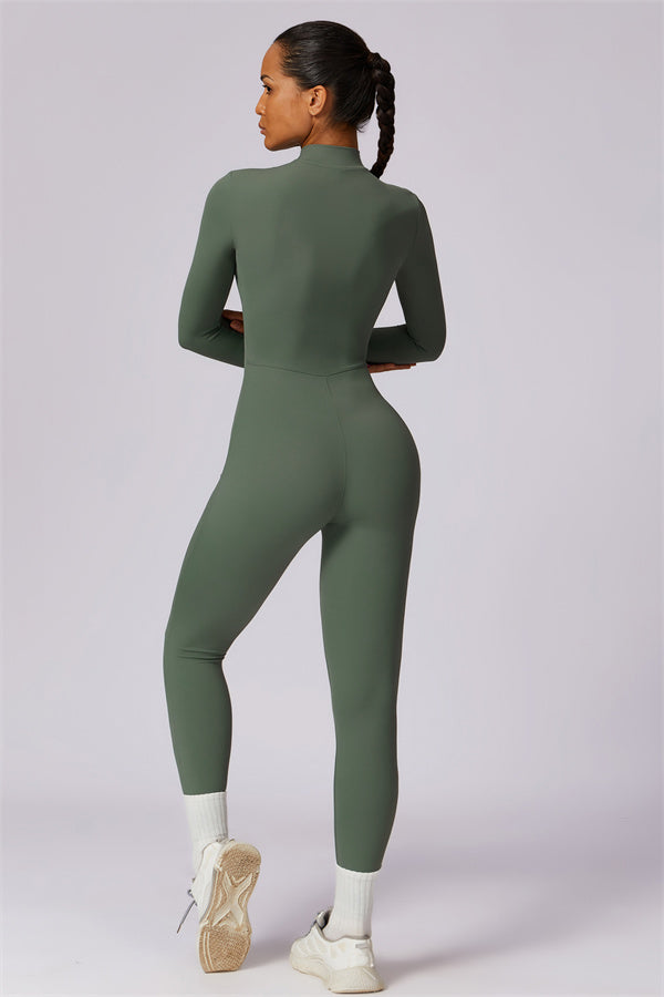 Seamless Zip-Up Performance Jumpsuit