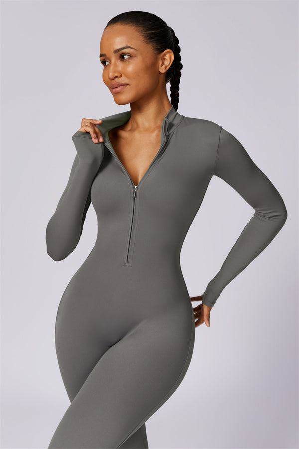 Seamless Zip-Up Performance Jumpsuit