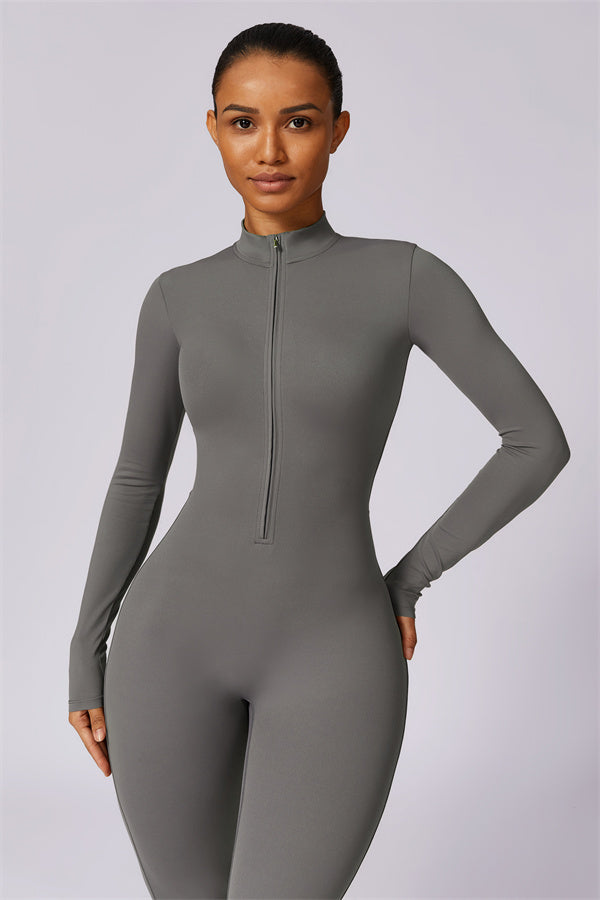 Seamless Zip-Up Performance Jumpsuit