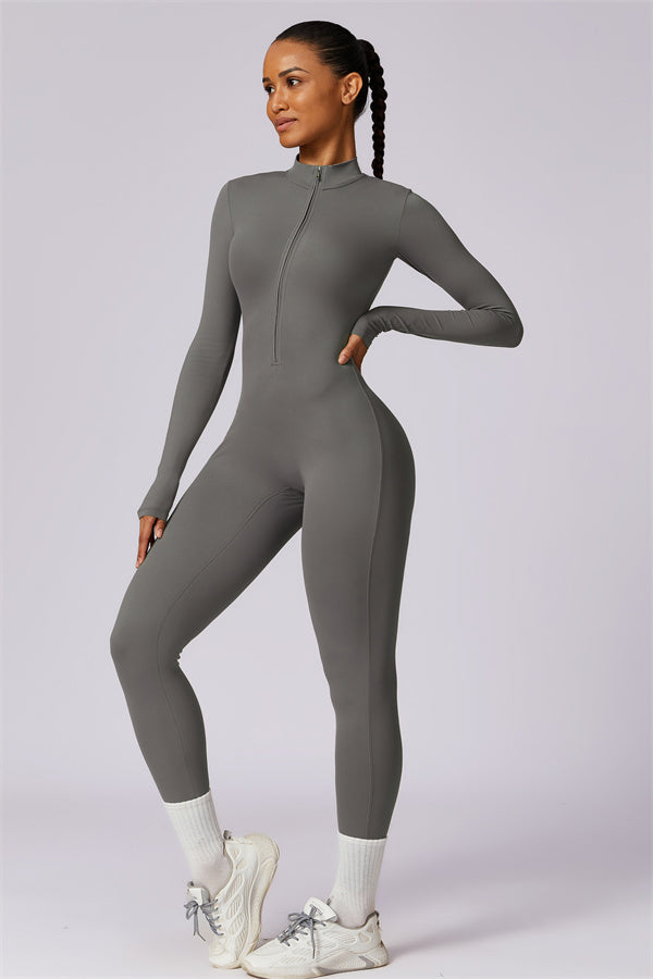 Seamless Zip-Up Performance Jumpsuit