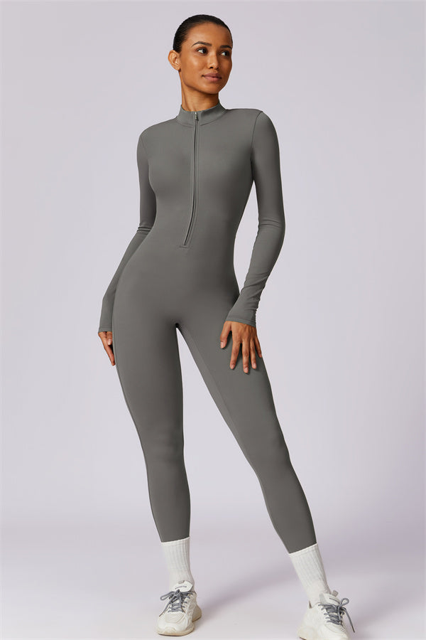 Seamless Zip-Up Performance Jumpsuit
