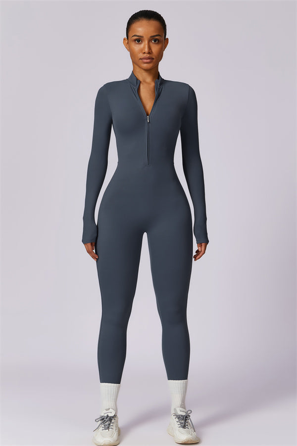 Seamless Zip-Up Performance Jumpsuit