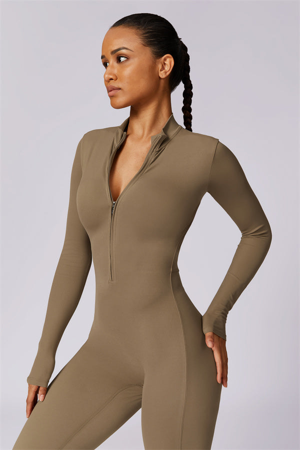Seamless Zip-Up Performance Jumpsuit