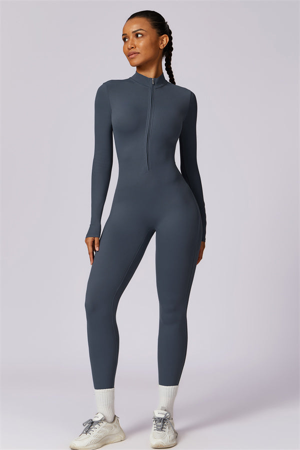 Seamless Zip-Up Performance Jumpsuit
