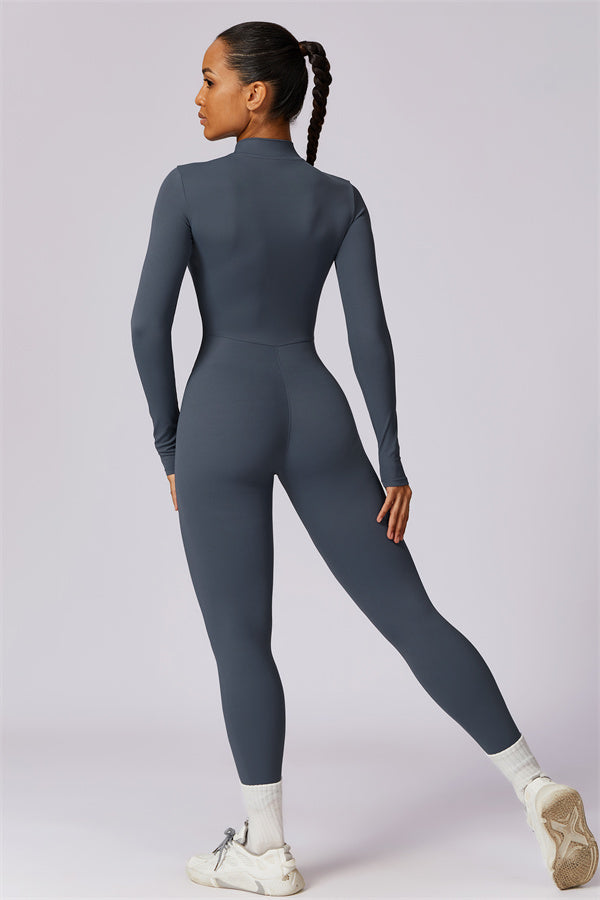 Seamless Zip-Up Performance Jumpsuit