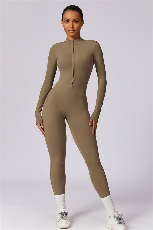 Seamless Zip-Up Performance Jumpsuit
