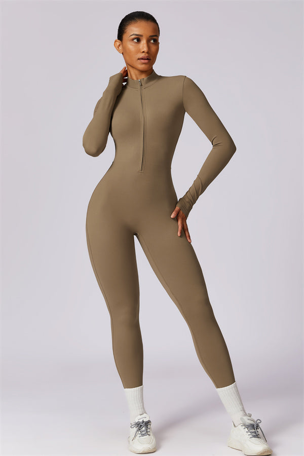 Seamless Zip-Up Performance Jumpsuit