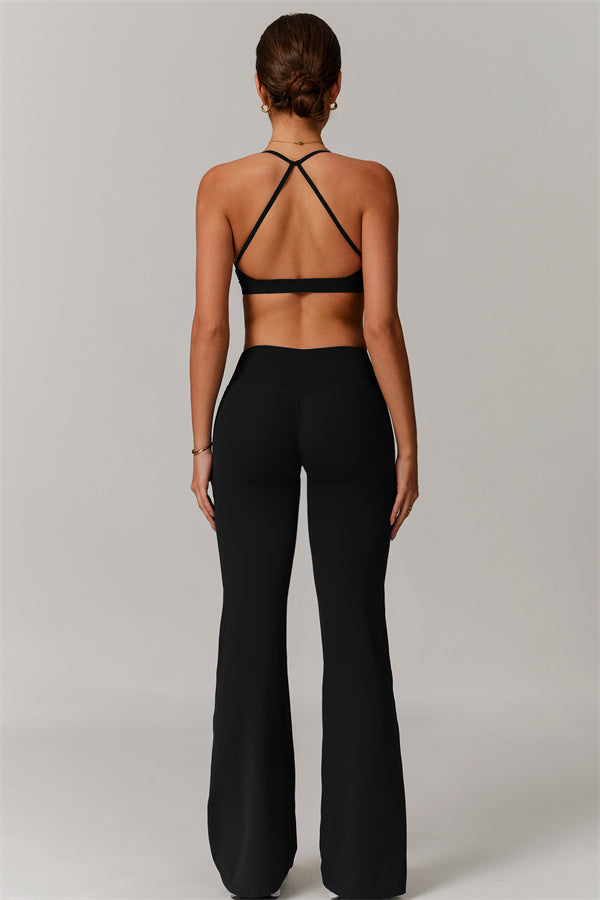 Pleated Crisscross Sports Bra